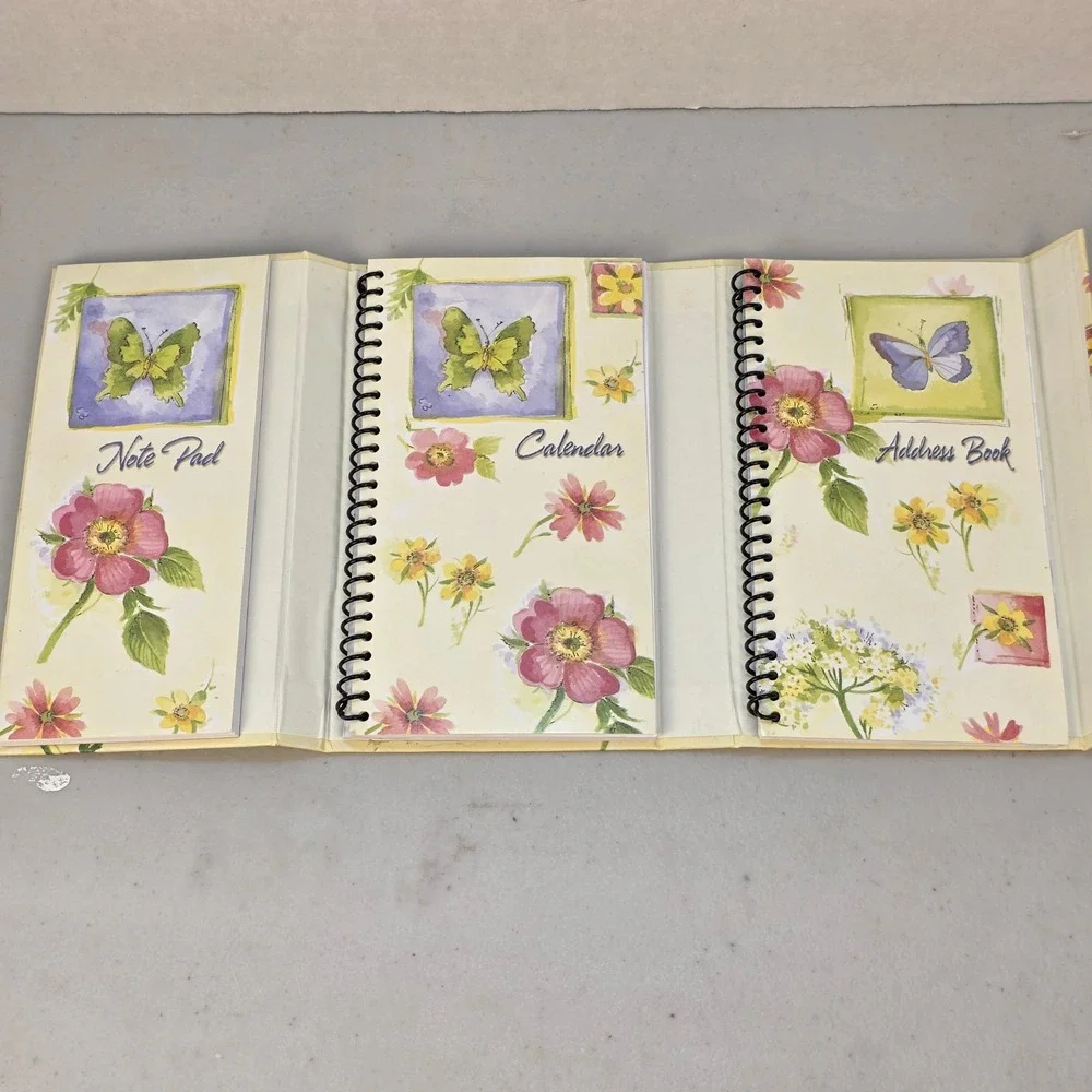 VTG Martin Designs‎ Floral Butterfly Address Book Organizer Stationary Spiral